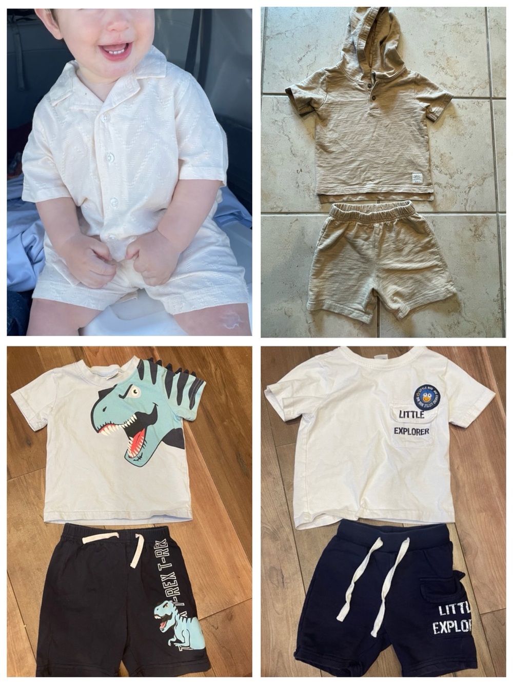 Lot of 4 Outfits Natural Fibers Complete Matching Sets for Boys